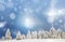 amazing Christmas background with snowy firs winter landscape