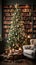 An Amazing Christmas Tree Amidst Book Shelves