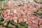 Amazing cityscape aerial view on Besalu medieval town, Catalonia Spain