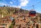 Amazing cityscape of  La Paz with Mi Teleferico, the aerial cable car urban transit system serving La Pazâ€“El Alto metropolitan