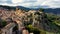 Amazing cityscape of Novara di Sicilia town. Aerial view of Novara di Sicilia, Sicily, Italy, Europe. Mountain village Novara di