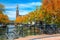 Amazing cityscape with traditional Dutch buildings and bicycles, Amsterdam, Netherlands