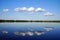 Amazing cloud reflection in the lake on a sunny day