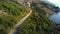 Amazing coastal road at Sapri - the west coast of Italy - aerial view
