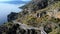Amazing coastal road at Sapri - the west coast of Italy - aerial view