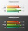 Amazing colorful 3D balls horizontal bar chart infographic set.