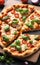 Amazing, colorful chicken chees pizza ai generated