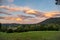 Amazing colorful lenticular clouds over mountain in countryside. Irun, Basque Country, Spain.