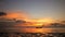 Amazing Colors of Tropical Sunset. Fisherman Thai Wooden Sail Boat Silhouette Floating on Sea Horizon. HD Slowmotion
