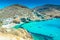 Amazing crystal clear water of Agali Beach, Folegandros,  Greece