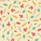 Amazing cute seamless vintage colorful leaves pattern