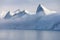 Amazing day in Mountains And Fjords, Winter Landscape, Norway Clouds sky on the Norwegian Alps and the blue hour begins in range.