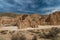 Amazing desert view of the bentonite clay formations in Cathedral Gorge State Park in Nevada