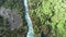 Amazing downward aerial view of Huka Falls, powerful waterfalls of New Zealand