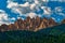 Amazing dramatic mountains dolomites peaks at summer