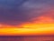 Amazing dramatic sunset sky over calm sea