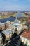 Amazing Dresden aerial view with river Elbe and Kunstakademie - Academy of fine arts on sunny spring day