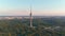 Amazing drone shot of the tv tower in Tallinn Estonia.