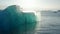 Amazing drone view of iceberg shining in a sunny day of Breidamerkurjokull glacier tongue in Iceland. Aerial view