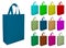 Amazing eco friendly colorful bags on White background