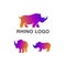 Amazing Elegant Modern Colorful Rhino Vector Set Collection Logo Design