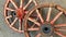 Amazing engineering: 19th century wheels perfectly balanced stand upright although the wheel hubs have different geometries