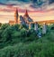 Amazing evening view of Hunyad Castle / Corvin`s Castle.