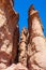 Amazing famous Solomon Pillars ancient high rocks cliffs with narrow ravines in Timna National Park in Aravah valley desert in