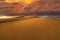 Amazing fiery rain clouds over the Gobi desert.