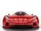 Amazing fiery red super car - front view closeup shot