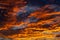 Amazing flaming red fire in the sky cloudscape background