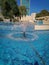 amazing fountain with big trees