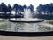 Amazing Fountain inside of Keukenhof Garden. Beautiful View. Reflecting Water.