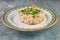 Amazing fresh and smoked salmon tartare. French gourmet food