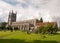 Amazing full frontal summer view of old english church in long m