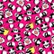 Amazing and funny hand drawn dreamy panda design seamless pattern vector