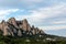 Amazing geological formations, strange-looking rocks near Monastery of Montserrat, Spain