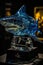 amazing glass sculpture of a shark generative AI