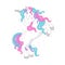Amazing glitter unicorn for t-shirts. Design for kids. Fashion illustration drawing in modern style for clothes. Girlish print.