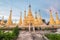 Amazing golde stupas complex in myanmar