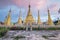 Amazing golde stupas complex in myanmar