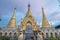 Amazing golde stupas complex in myanmar