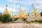 Amazing golde stupas complex in myanmar