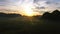 Amazing Golden Sunrise Birds Eye View over Palm Oil Tree Plantation Farm. Aerial HD. Phang nga, Thailand.