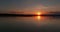 Amazing Golden Sunset Over the Lake