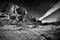 Amazing grayscale shot of a rock mountain in Sedona, Arizona