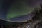 Amazing greem aurora borealis in Tromso in Norway