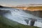 Amazing Gullfoss waterfall with rainbow