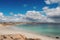 Amazing Gurteen bay and beach, near Roundstone town, county Galway, Ireland, warm sunny day, cloudy sky. Beautiful Irish landscape