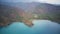 Amazing high angle top drone view on the natural park among tracking path:`likya yolu` in South Turkey, Antalya and Mugla produces